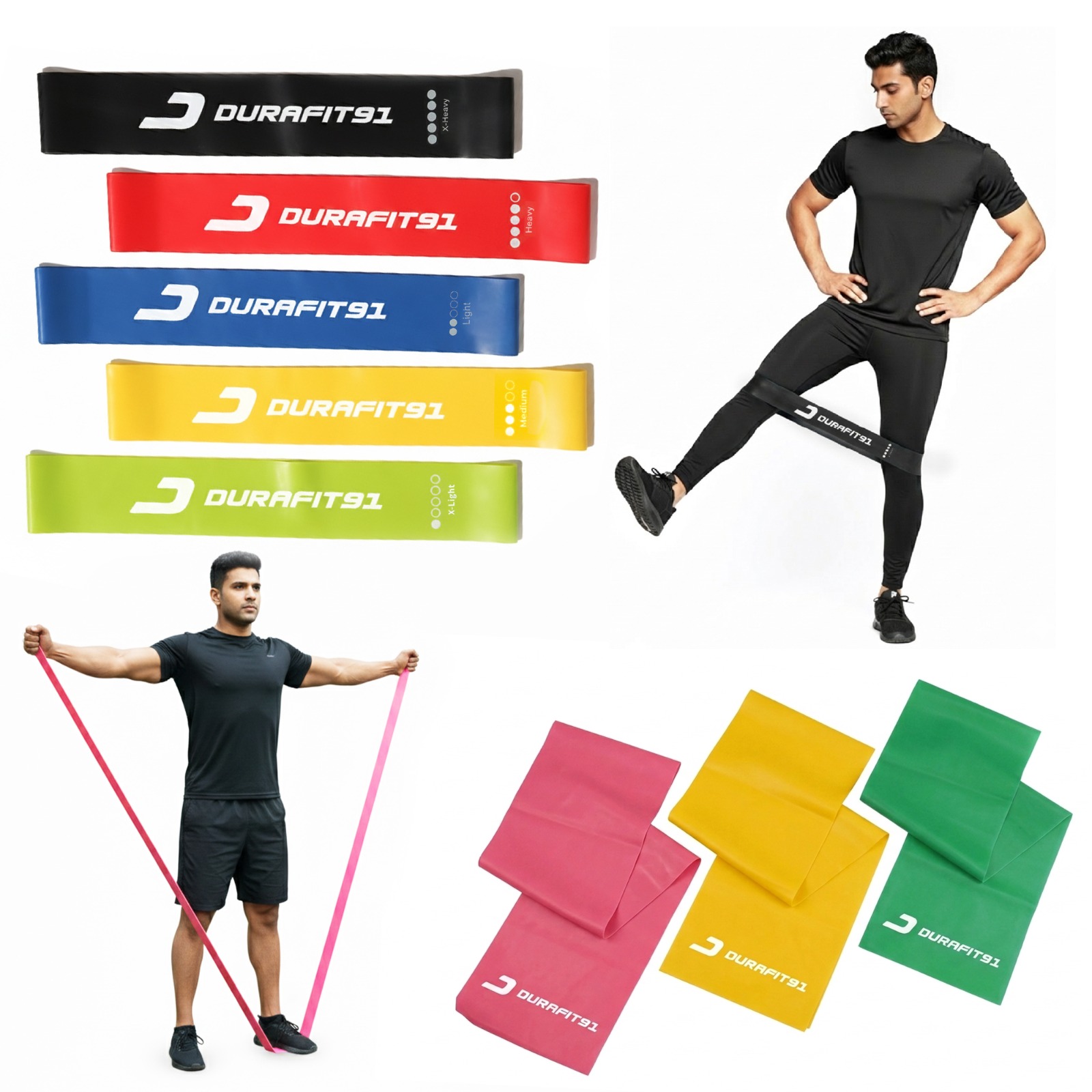 Yoga Resistance Band 3 Size &  Booty Band 5